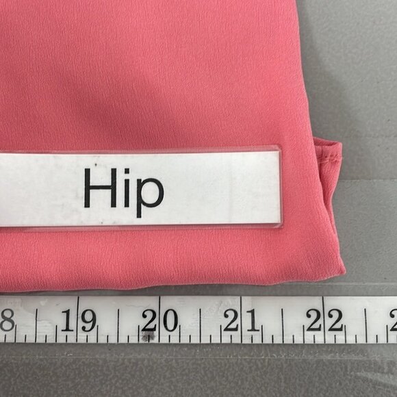 Ann Taylor Blouse V-Neck Synched Shoulders Bubble Gum Pink Size Large L - Picture 16 of 16